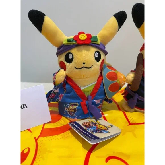 Pokemon Center Okinawa PIKACHU EISA Mascot Plush doll Set of 2 W/Shopbag New - Picture 4 of 7